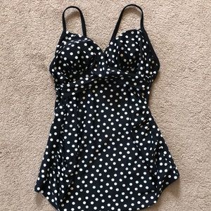 Polka Dot Maternity Tankini Swim Top